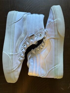 Vans White High-Top Platform Canvas Sneakers